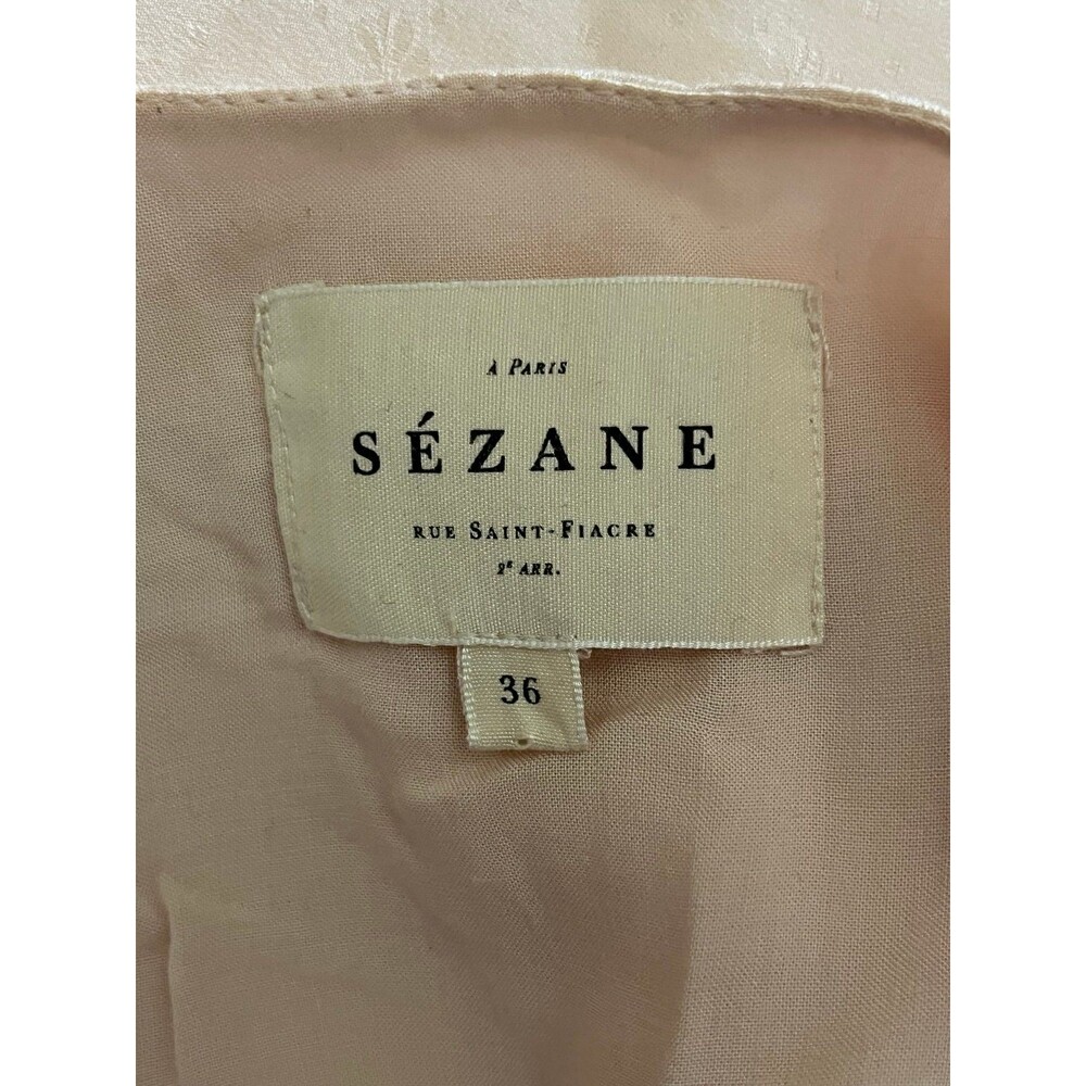Sezane Amber Wrap Tie Silk Floral Dress in Nude Size 36 4 - Picture 6 of 7